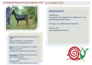 CALENDARIO SLOW 1-15 ABRIL 2016