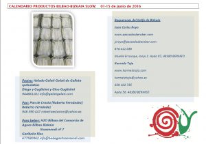 CALENDARIO SLOW 01-15 JUNIO 2016