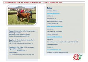 CALENDARIO SLOW 15-31 OCTUBRE 2016